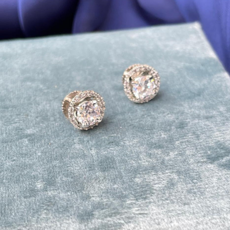 Classic Round Silver Plated Stud Earring - Abdesignsjewellery