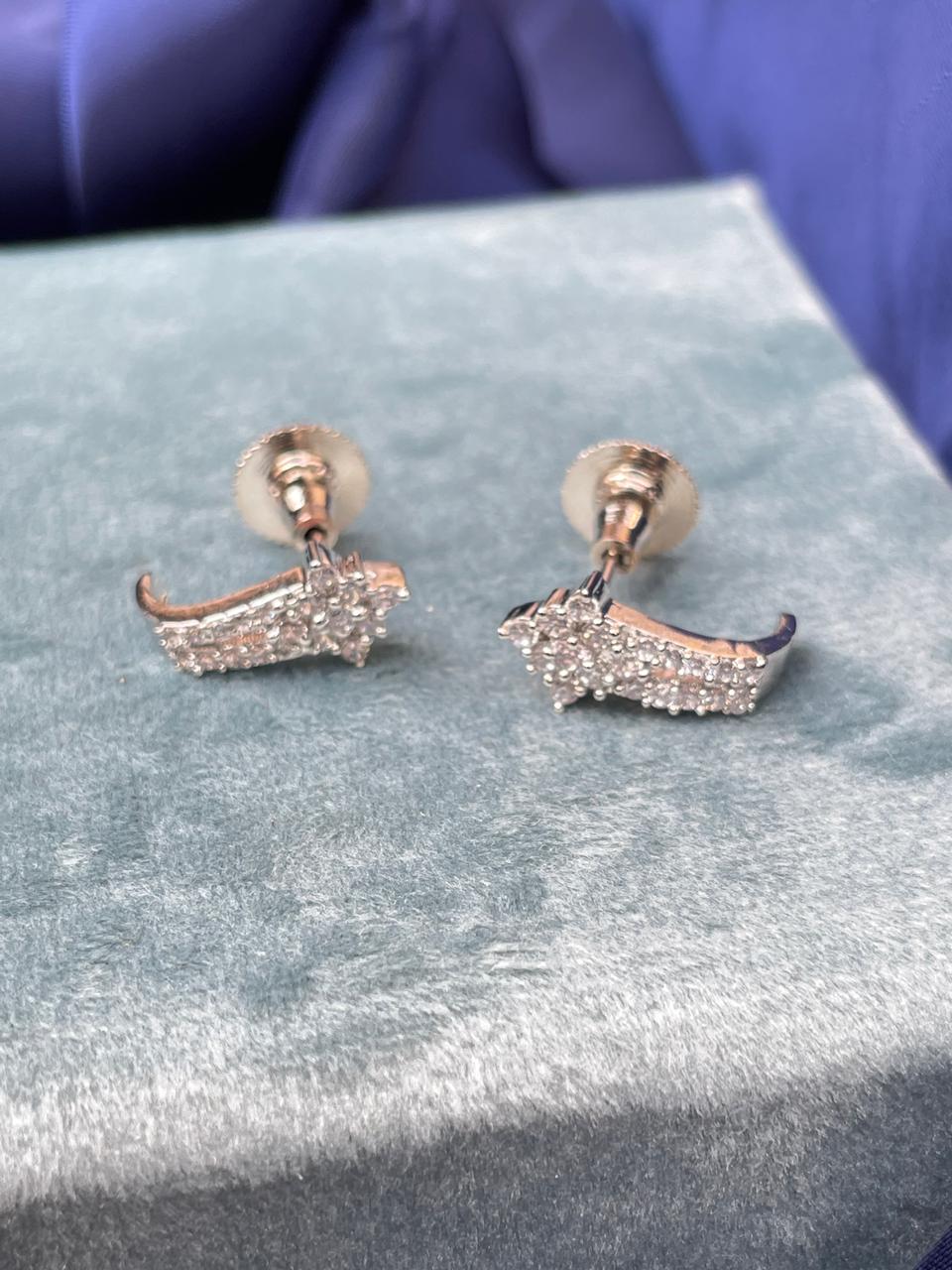 Pear Cut Diamond Cluster Stud Earring