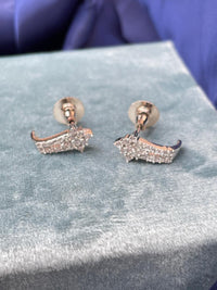Thumbnail for Pear Cut Diamond Cluster Stud Earring
