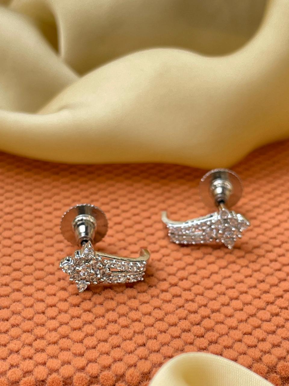 Pear Cut Diamond Cluster Stud Earring