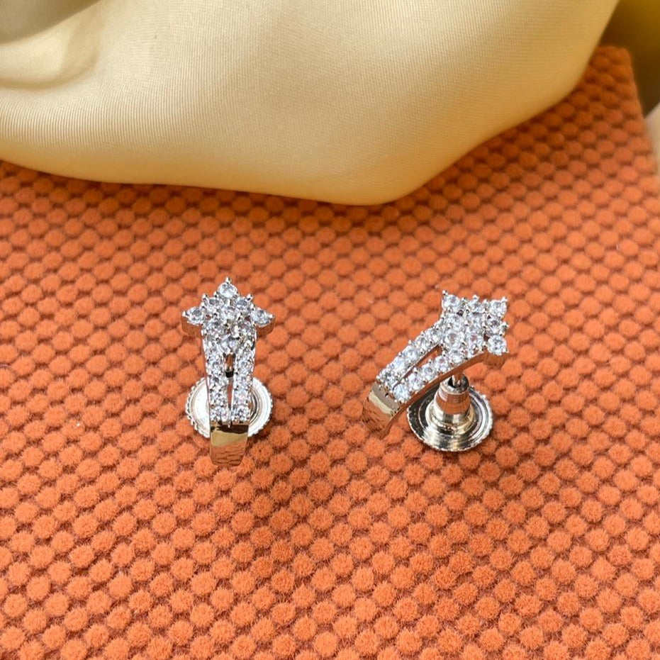 Pear Cut Diamond Cluster Stud Earring