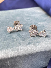 Thumbnail for Pear Shaped Diamond Stud Earring