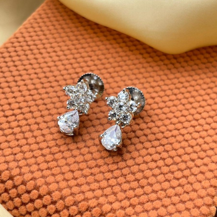 Pear Shaped Diamond Stud Earring