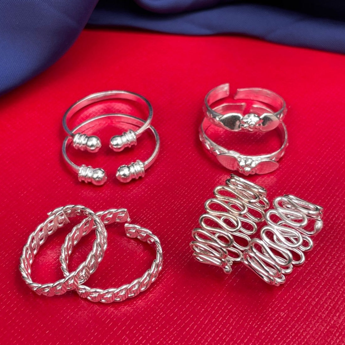 Beautiful Silver Plated ToeRing Combo - Abdesignsjewellery