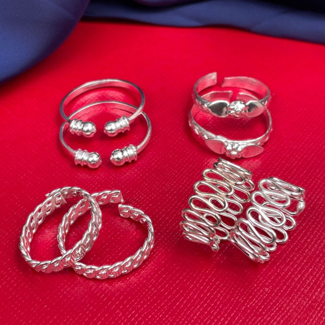 Beautiful Silver Plated ToeRing Combo - Abdesignsjewellery