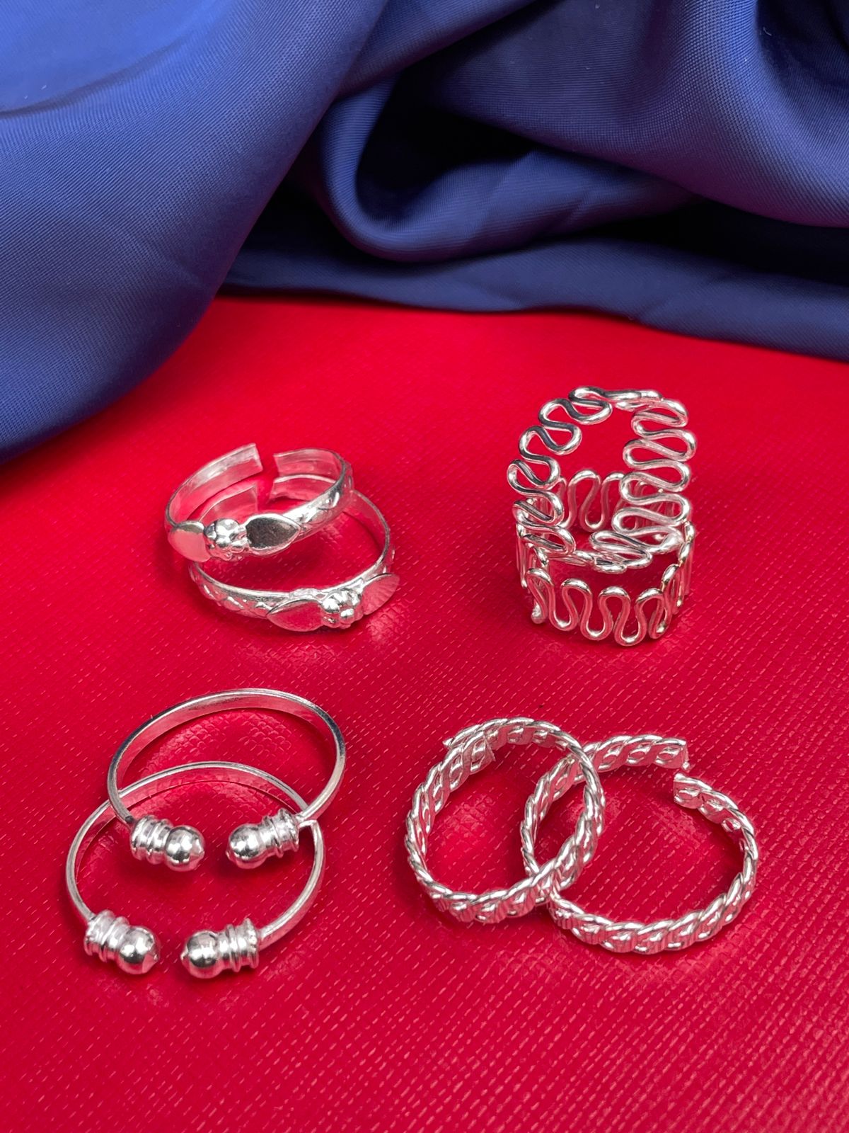 Beautiful Silver Plated ToeRing Combo - Abdesignsjewellery