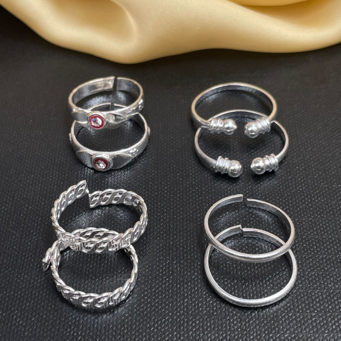 Dailywear Silver Plated ToeRing Combo - Abdesignsjewellery