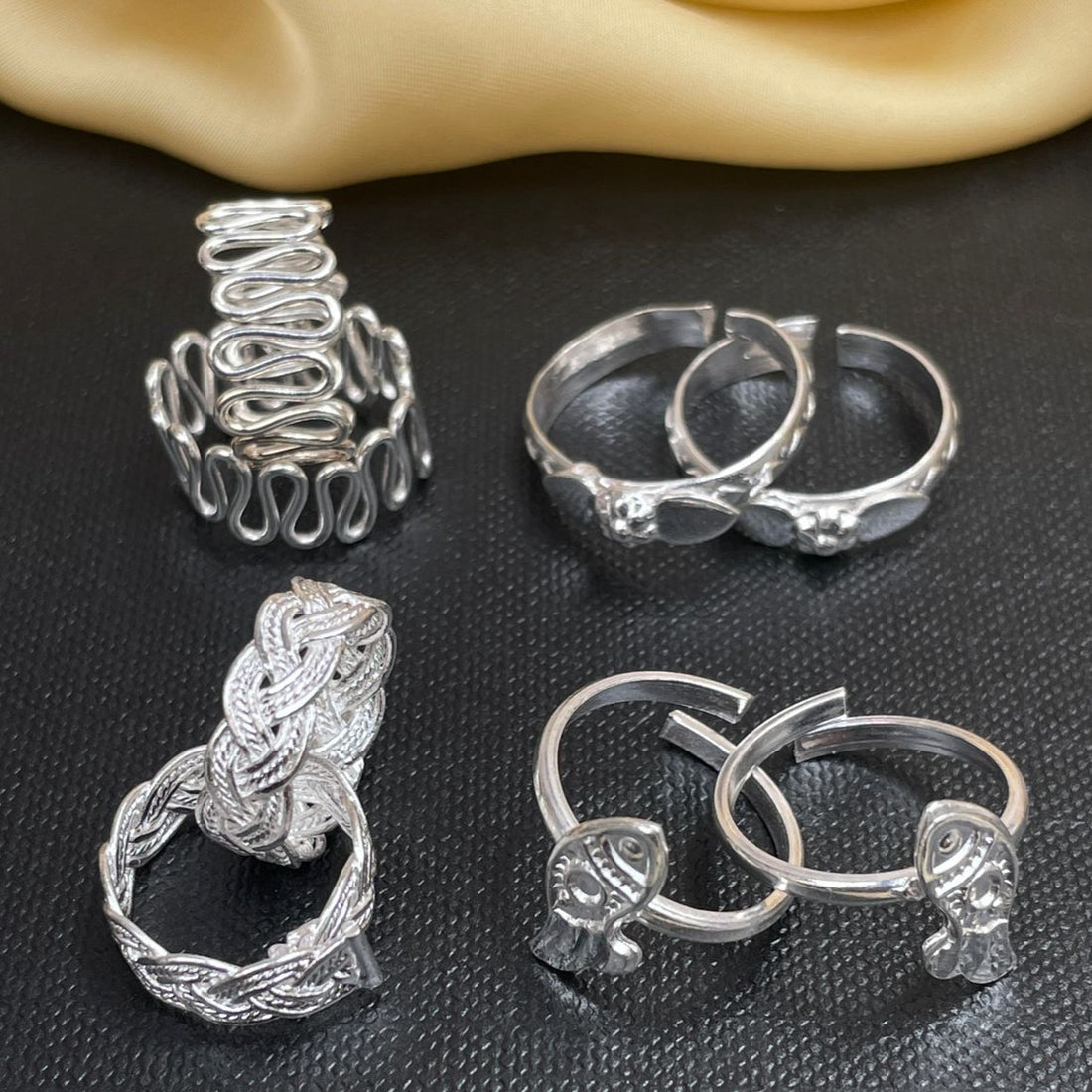 Simple DailyWear Silver Plated ToeRing Combo