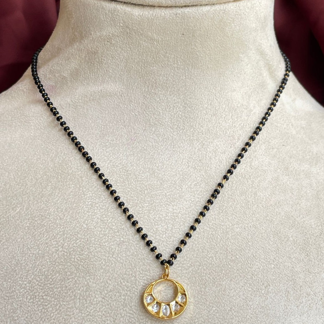 Premium Gold plated Polki Glass Kundan Mangalsutra