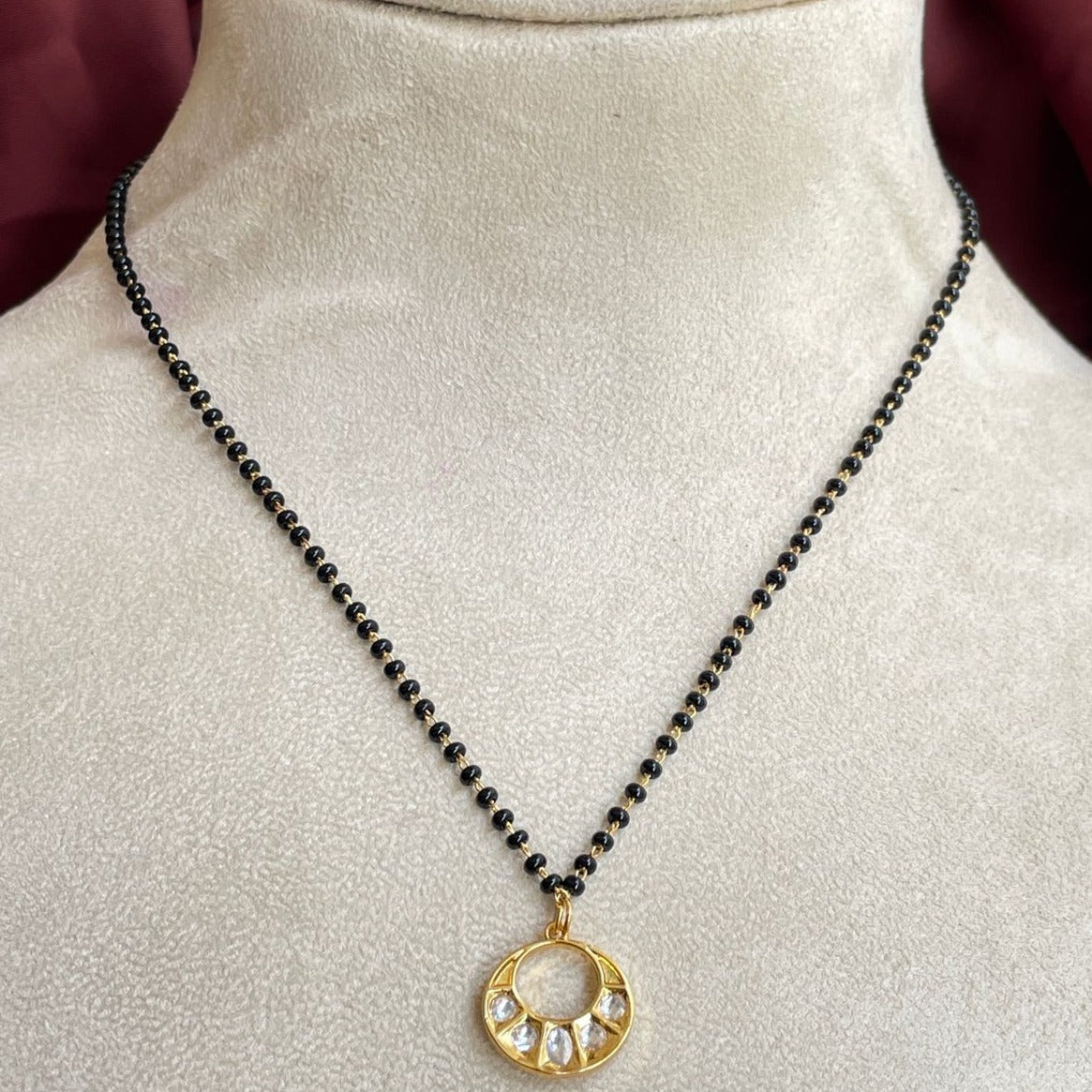 Premium Gold plated Polki Glass Kundan Mangalsutra