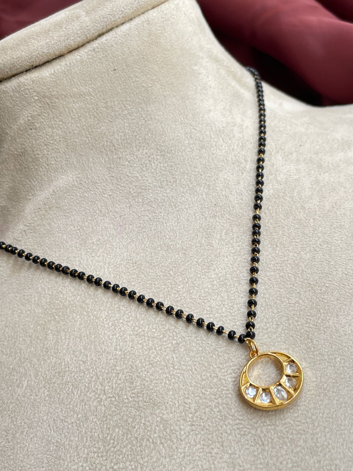 Premium Gold plated Polki Glass Kundan Mangalsutra