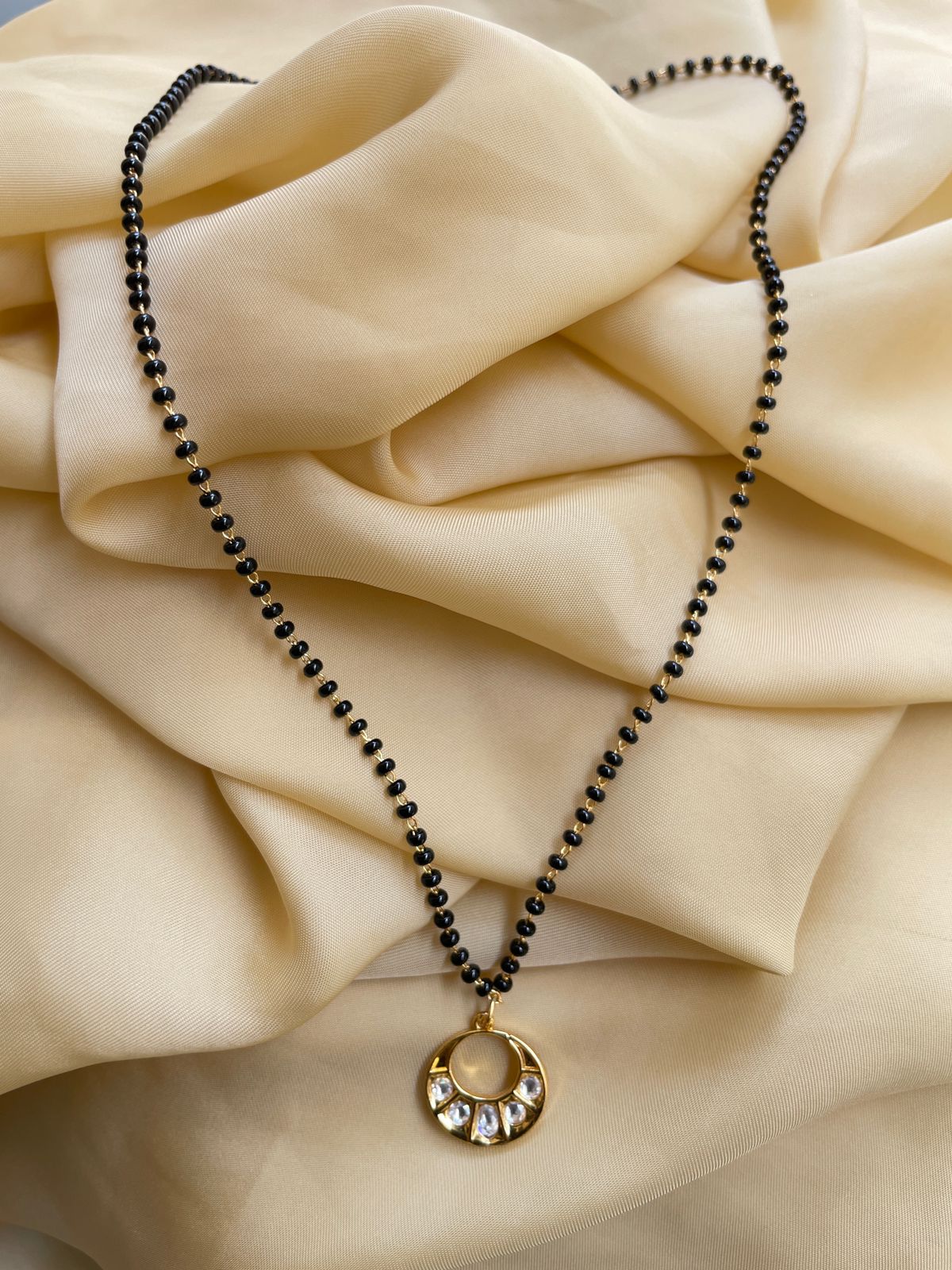 Premium Gold plated Polki Glass Kundan Mangalsutra