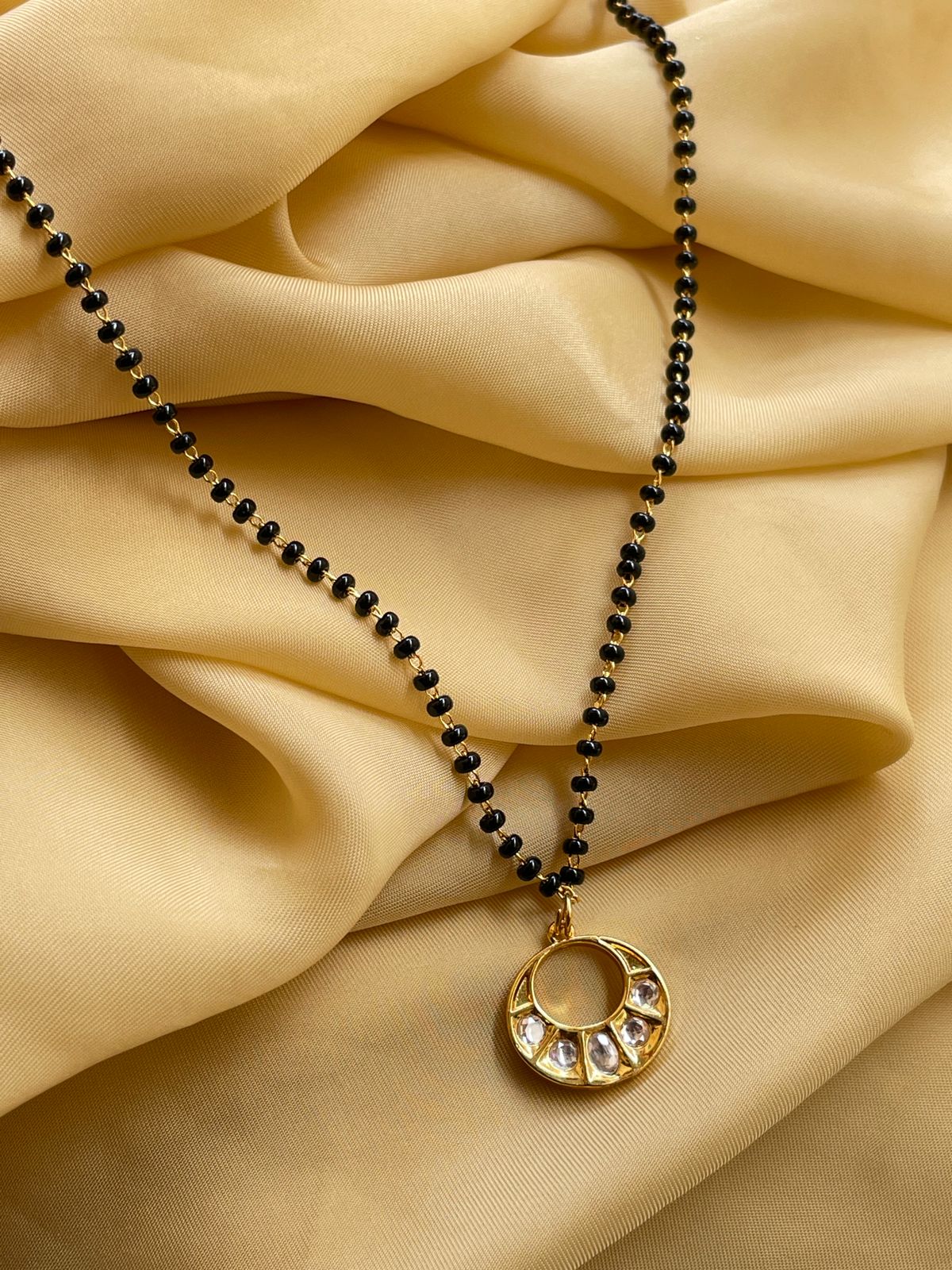 Premium Gold plated Polki Glass Kundan Mangalsutra