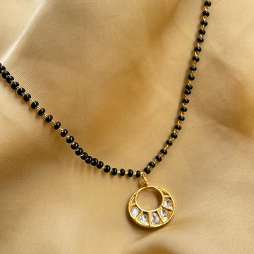 Premium Gold plated Polki Glass Kundan Mangalsutra