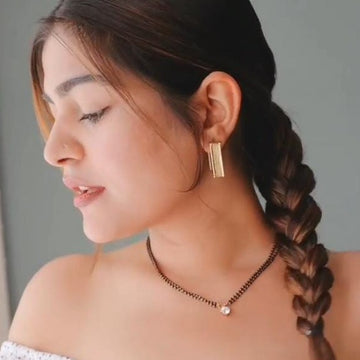 Exclusive One Stone Gold Plated Mangalsutra - Abdesignsjewellery