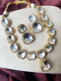 Thumbnail for Gold Victorian Glass Polki Necklace - Abdesignsjewellery