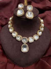 Thumbnail for Gold Victorian Glass Polki Necklace - Abdesignsjewellery