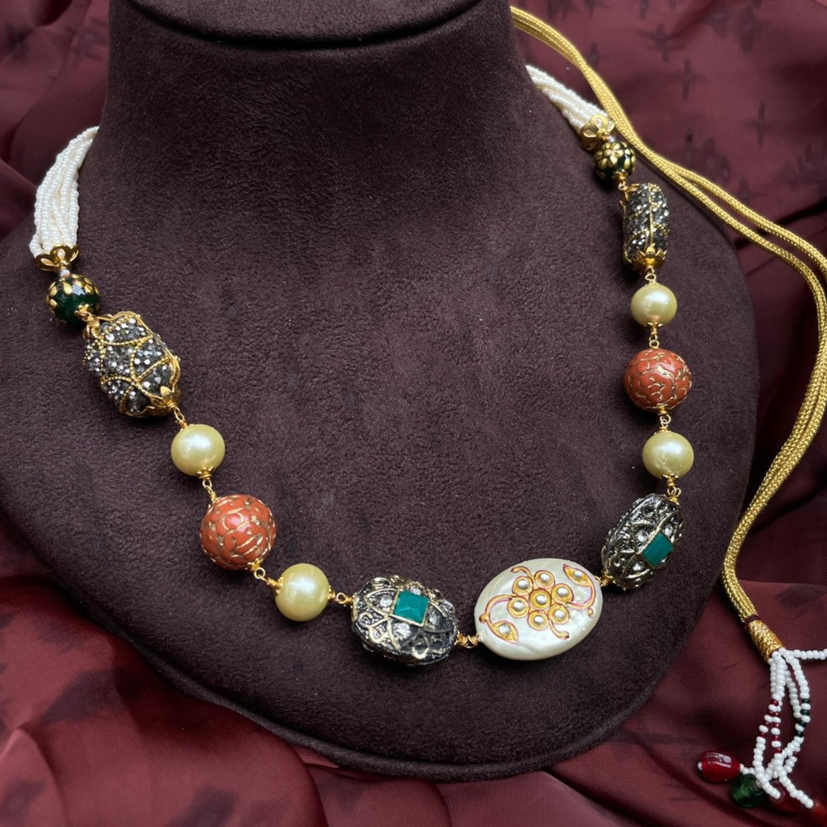 High Quality Jaipuri Colourful Baroque Pearl Beads Mala