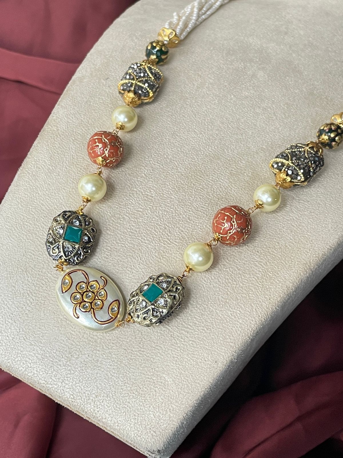 High Quality Jaipuri Colourful Baroque Pearl Beads Mala