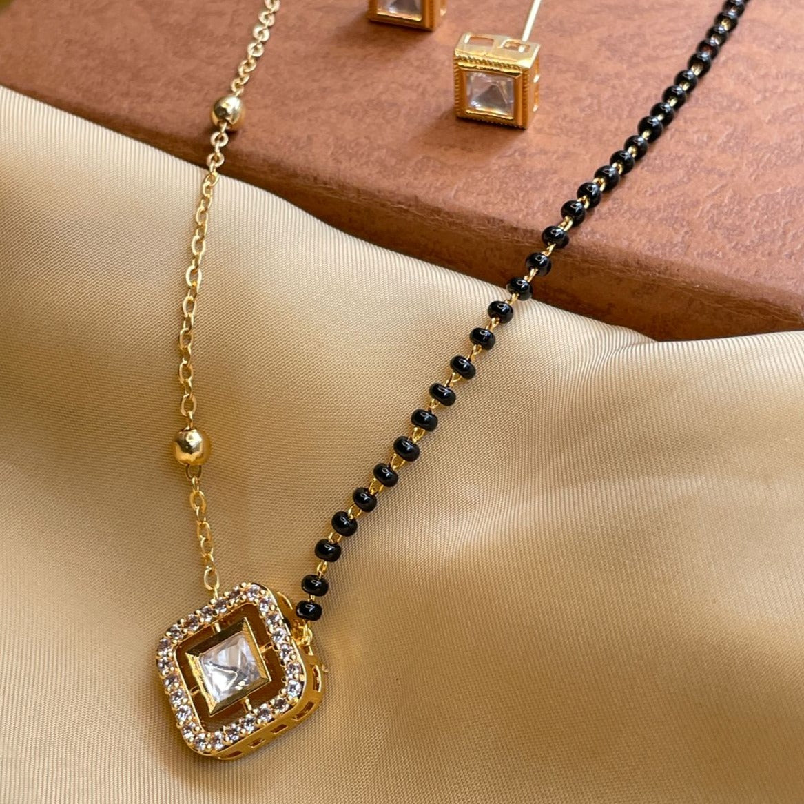 Tejasswi Prakash Inspired  From Naagin-6 Gold Diamond Mangalsutra & Earrings