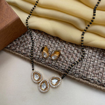 Unique Triple Drop Mangalsutra & Earrings