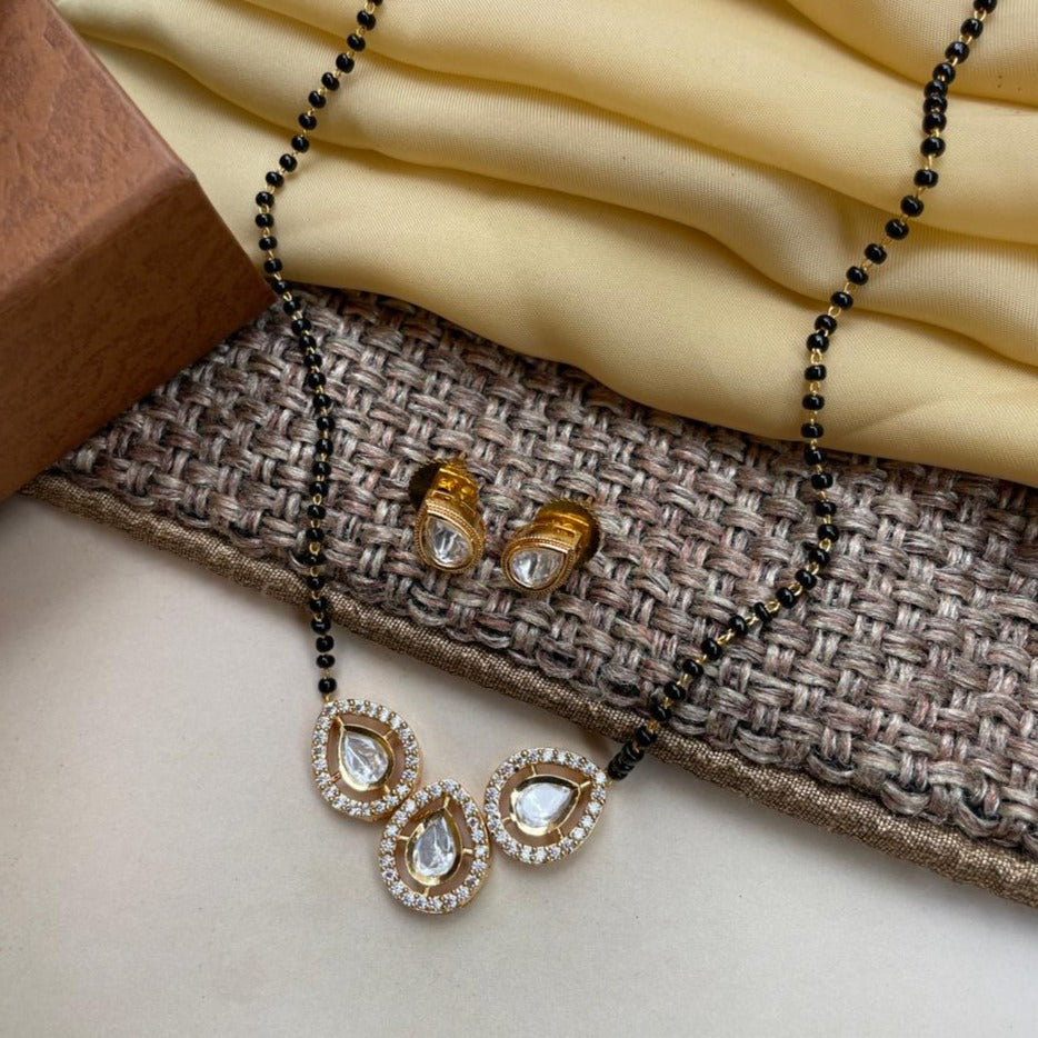 Unique Triple Drop Mangalsutra & Earrings