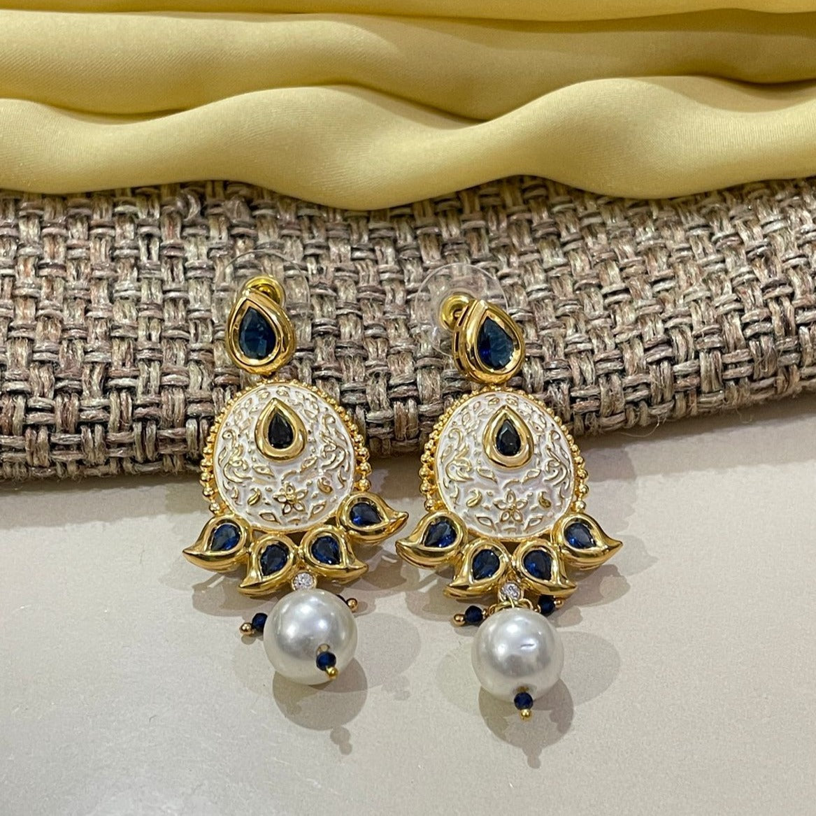 Beautiful Kundan Ruby Earrings - Abdesignsjewellery