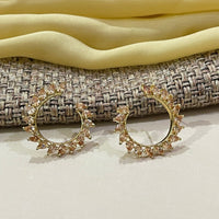 Thumbnail for Gold Plated Floral Ring Stud Earring