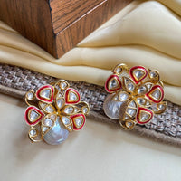 Thumbnail for Beautiful Red & White Stud Earring