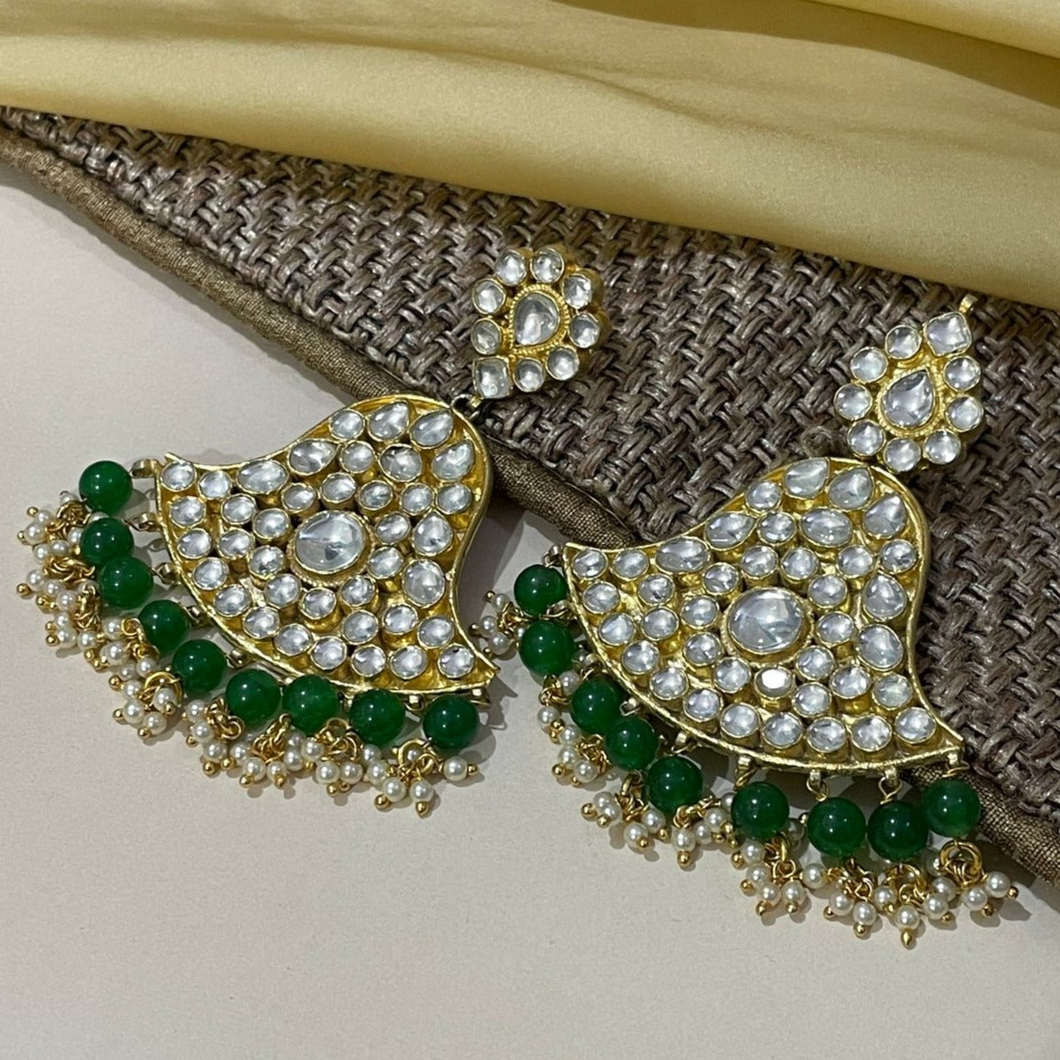 Beautiful Jadau Kundan Earrings For Women - Abdesignsjewellery