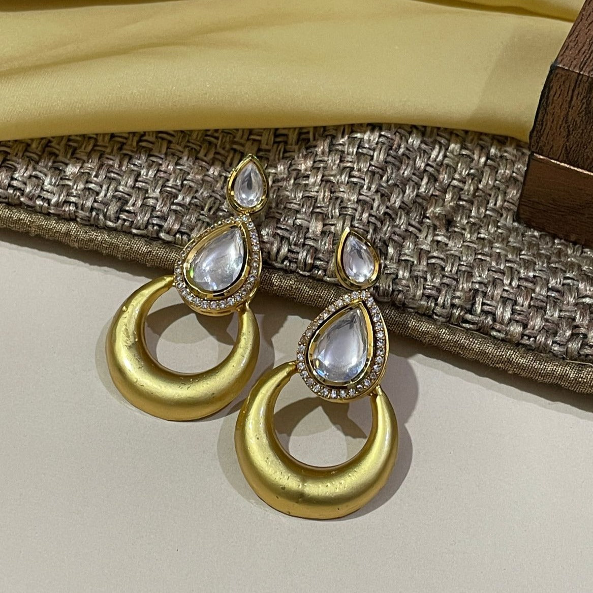 Partywear Gold Plated Kundan Earring