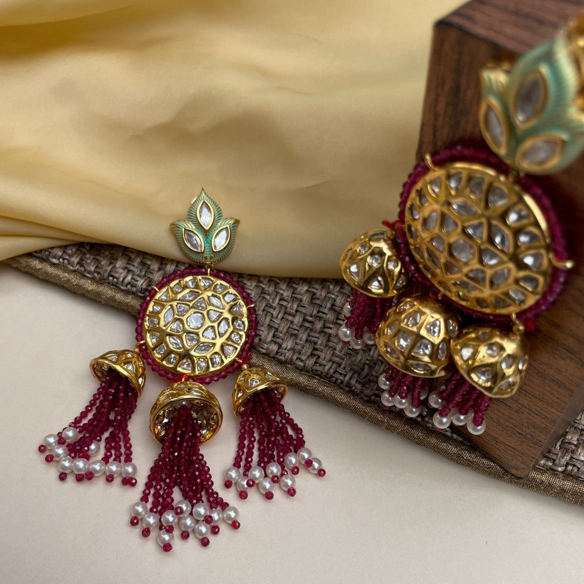 Exqusite High Quality Gold American Diamond Earrings - Abdesignsjewellery