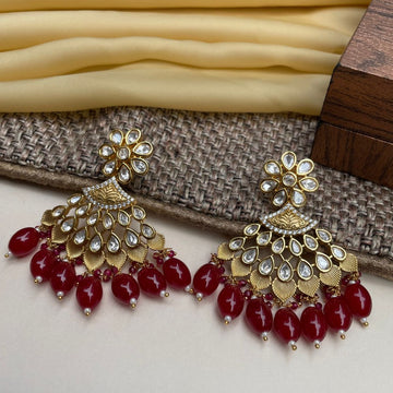 Bling Bag Maroon Chaandbali Earrings - Abdesignsjewellery