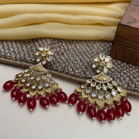 Thumbnail for Bling Bag Maroon Chaandbali Earrings