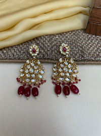 Thumbnail for Pink Floral Ethnic Dangle Earring