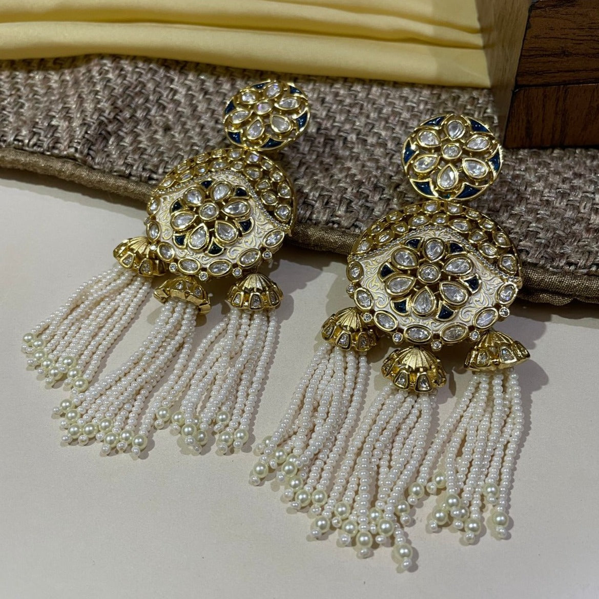 Exqusite High Quality Gold American Diamond Earrings - Abdesignsjewellery