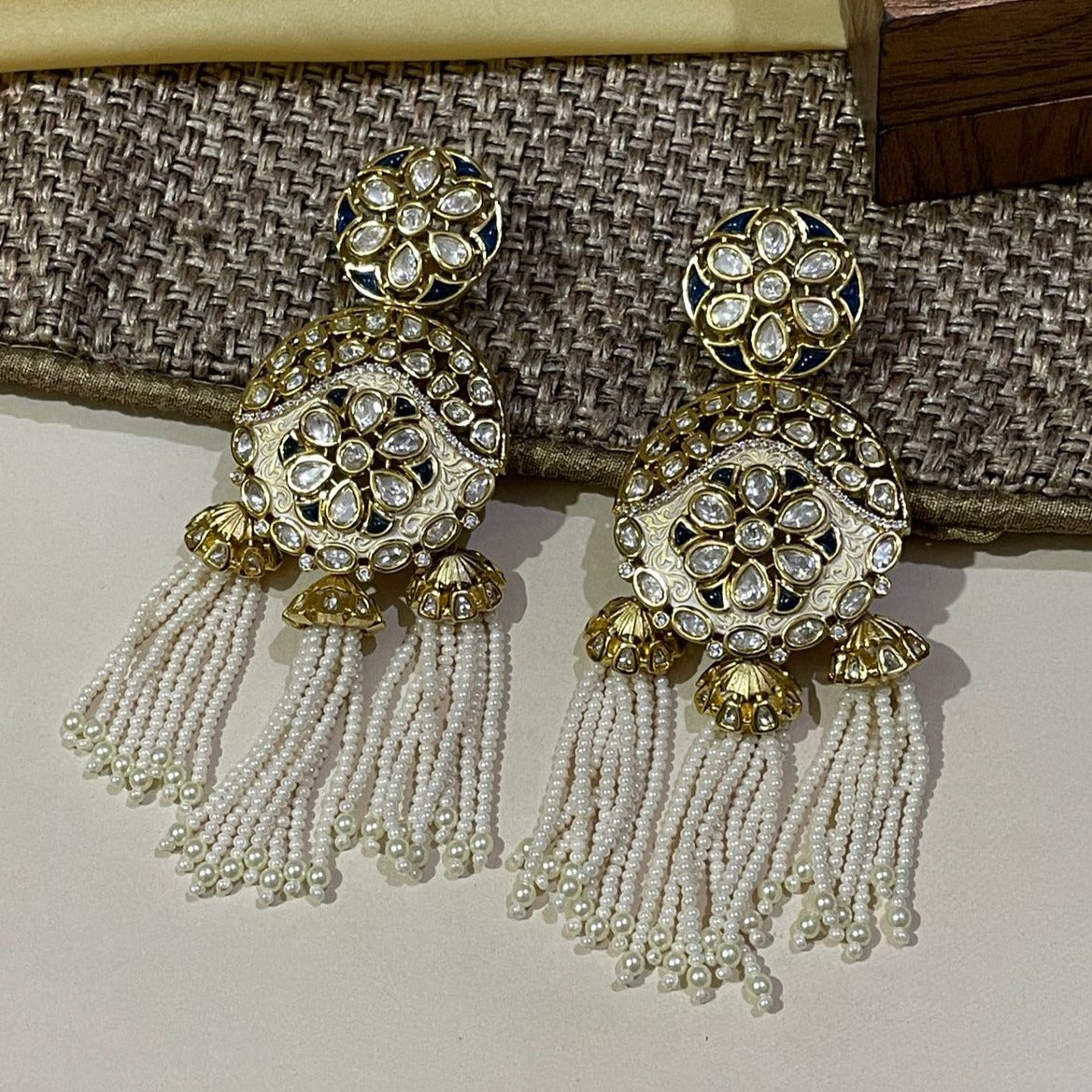 Exqusite High Quality Gold American Diamond Earrings - Abdesignsjewellery