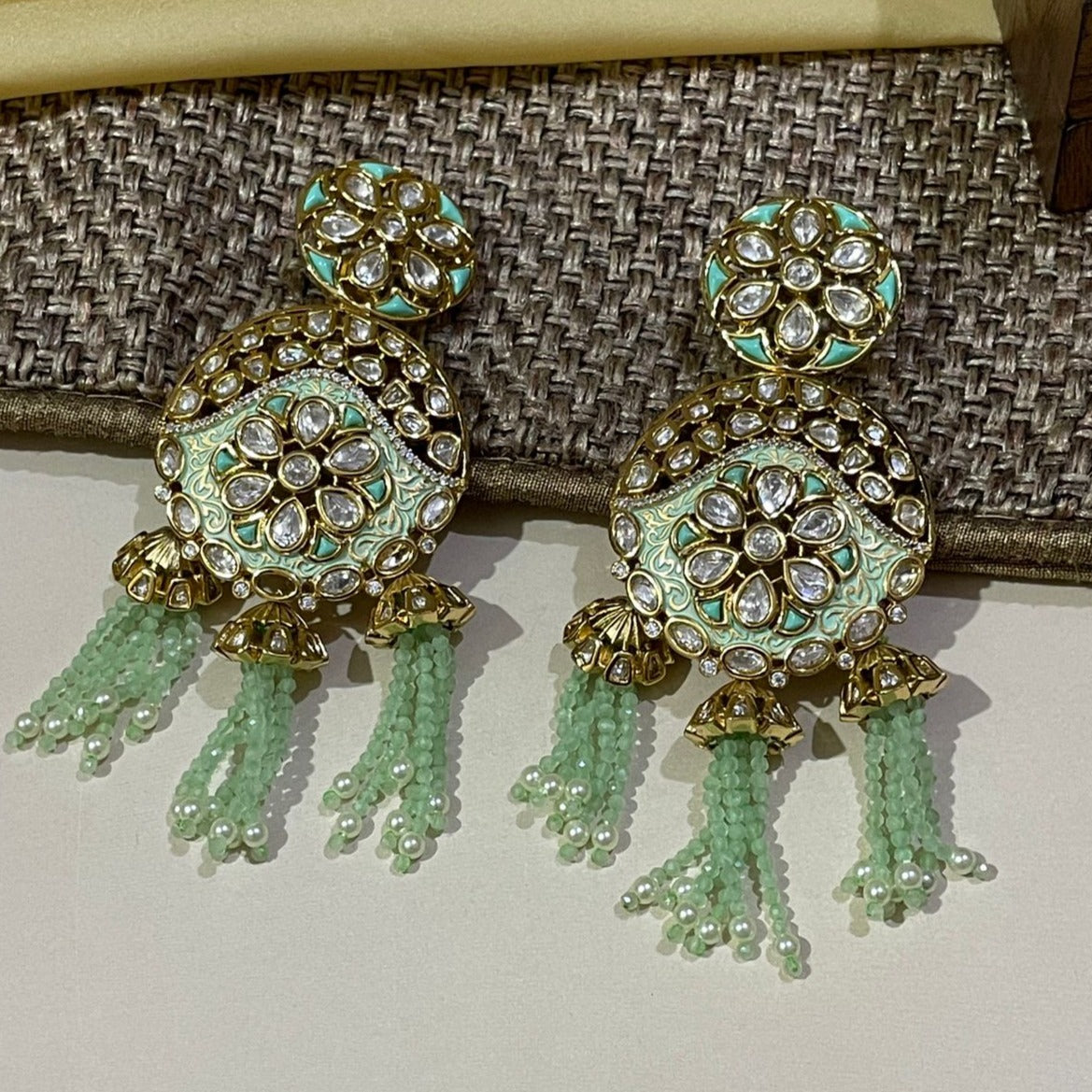 Exqusite High Quality Gold American Diamond Earrings - Abdesignsjewellery