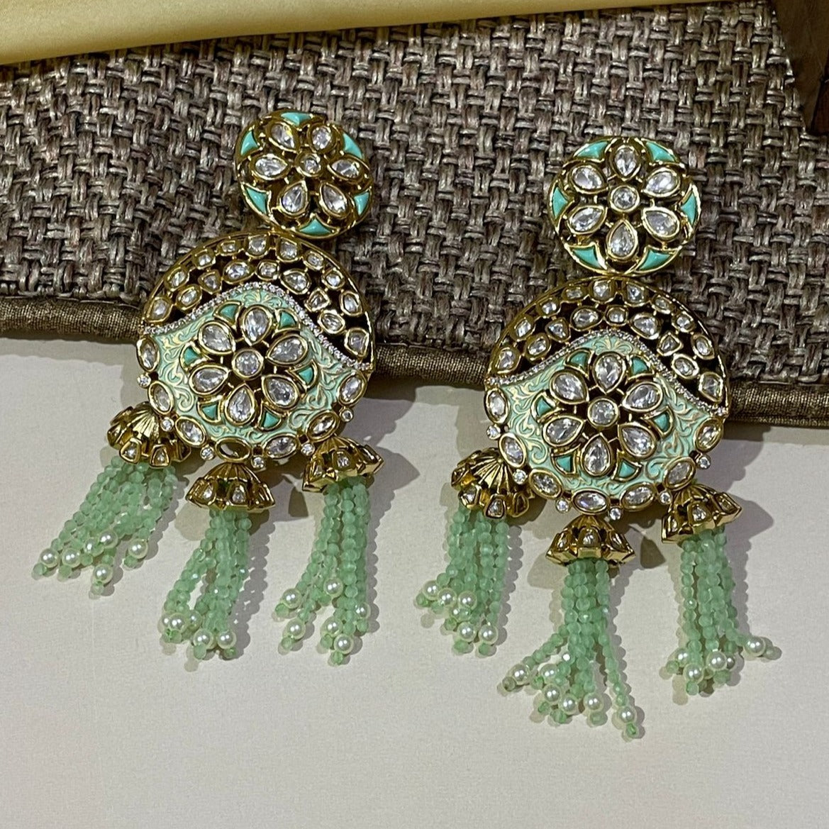 Exqusite High Quality Gold American Diamond Earrings - Abdesignsjewellery