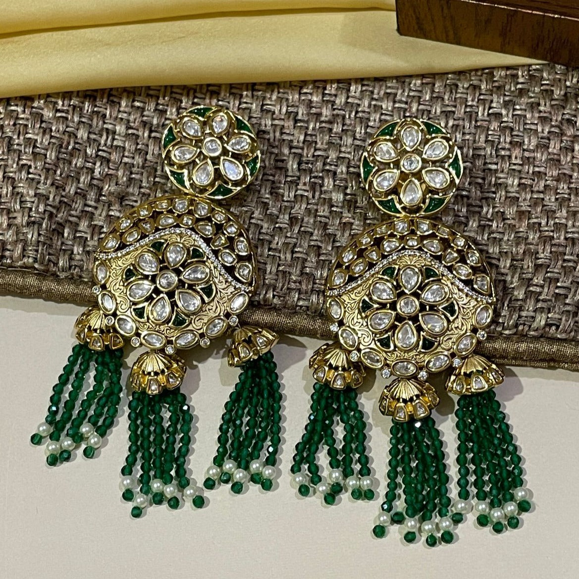 Exqusite High Quality Gold American Diamond Earrings - Abdesignsjewellery