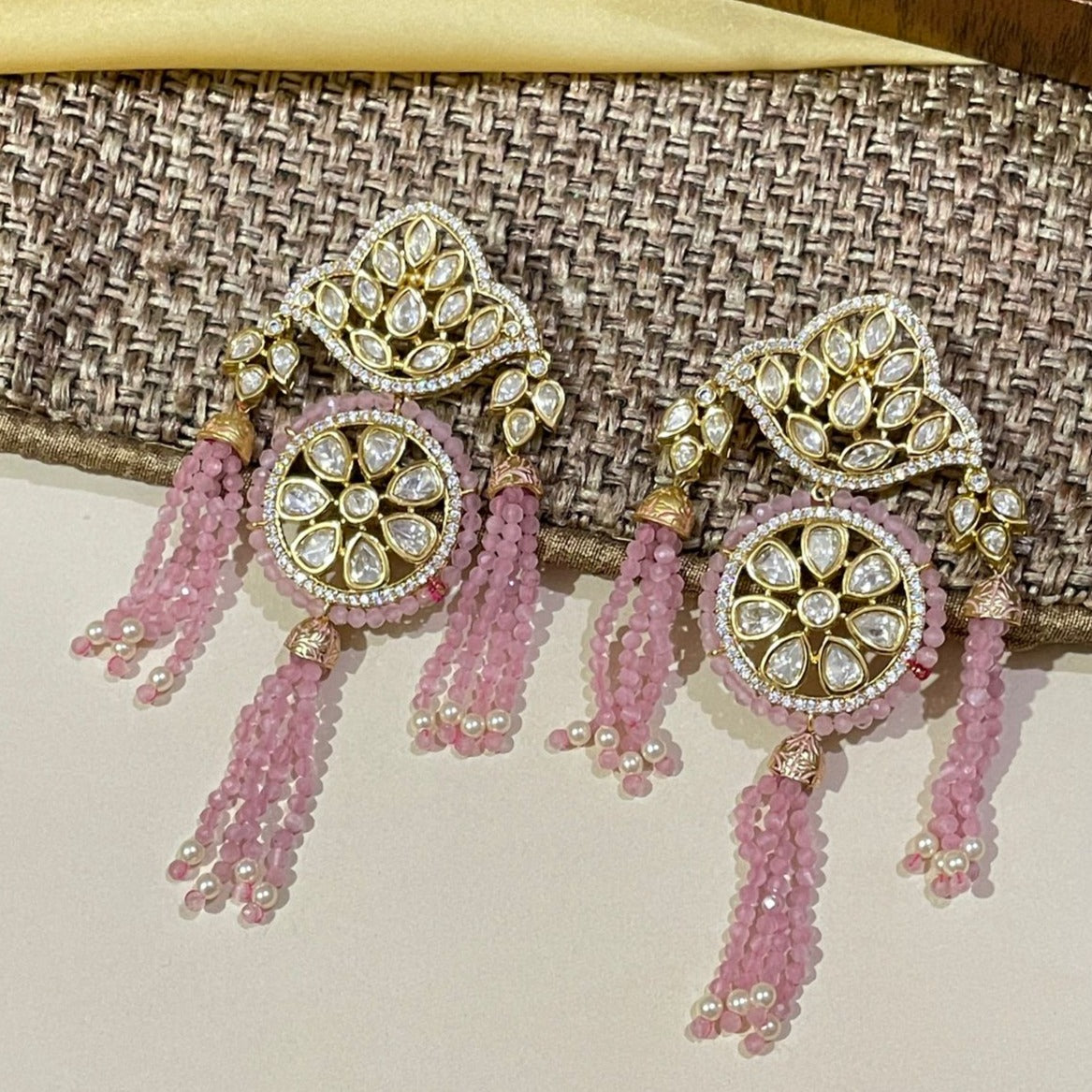 Meenakari Royal American Diamond Earrings