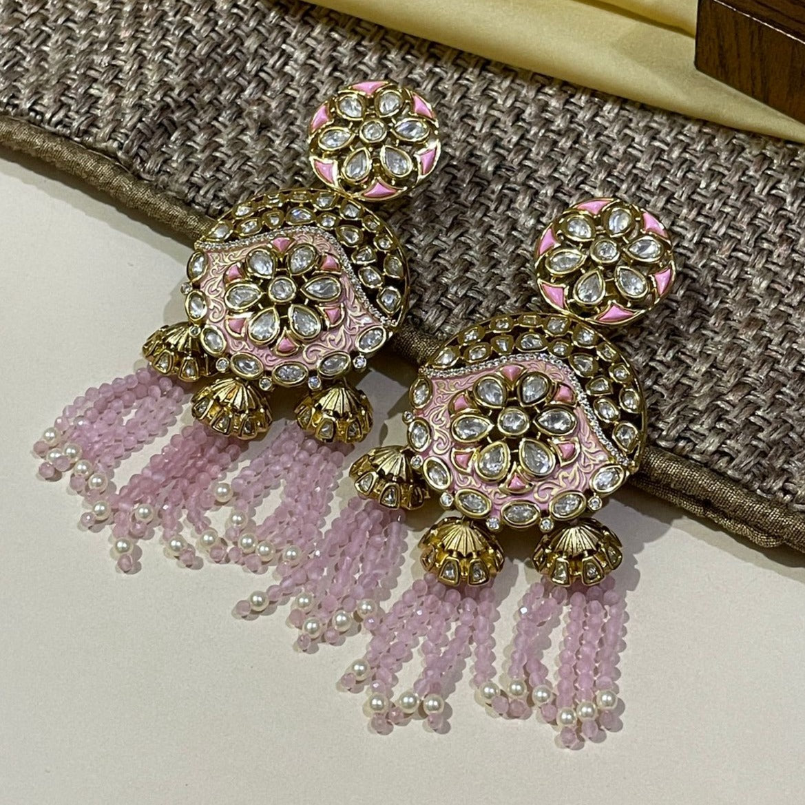 Exqusite High Quality Gold American Diamond Earrings - Abdesignsjewellery