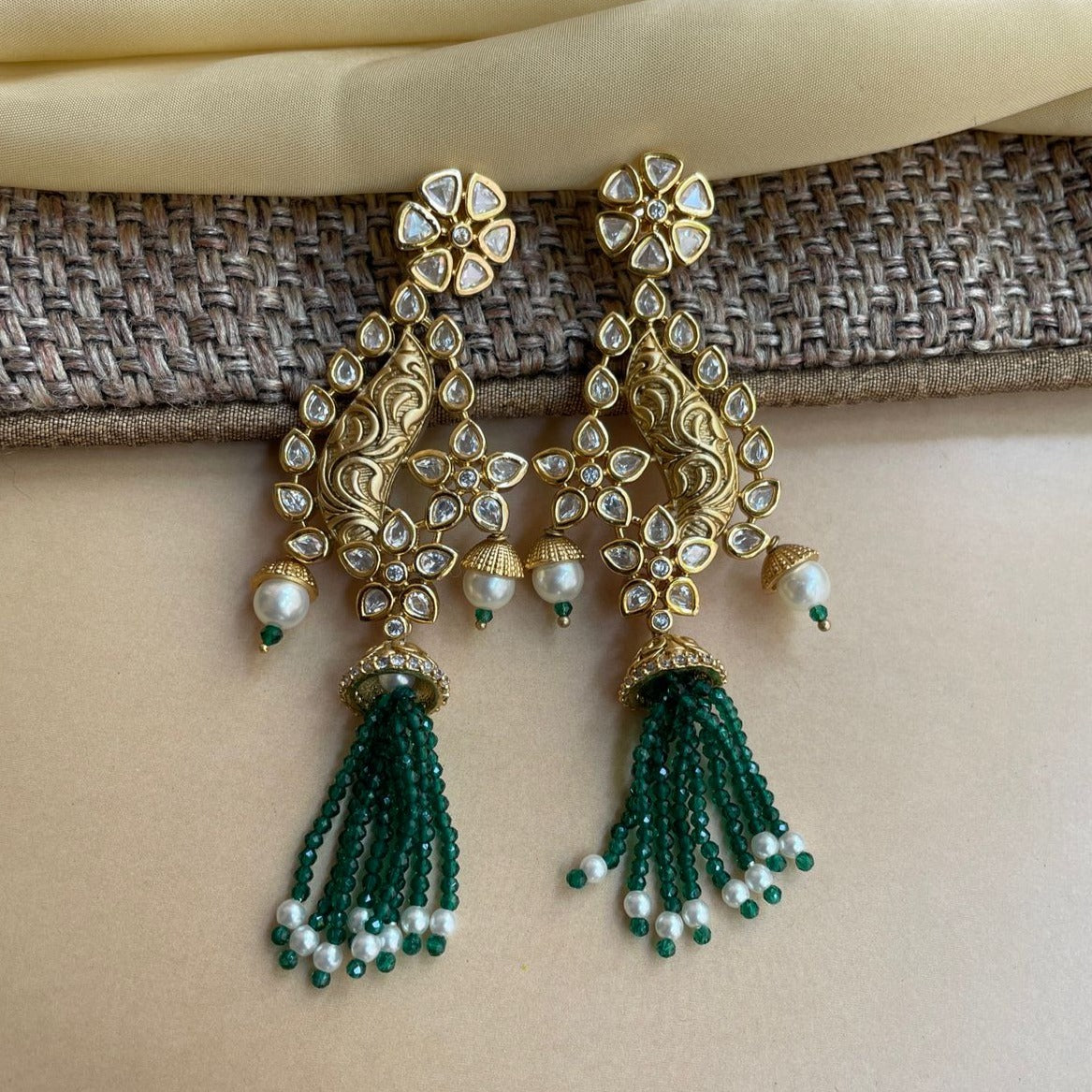 Mint Green Pearl High Quality Earring - Abdesignsjewellery