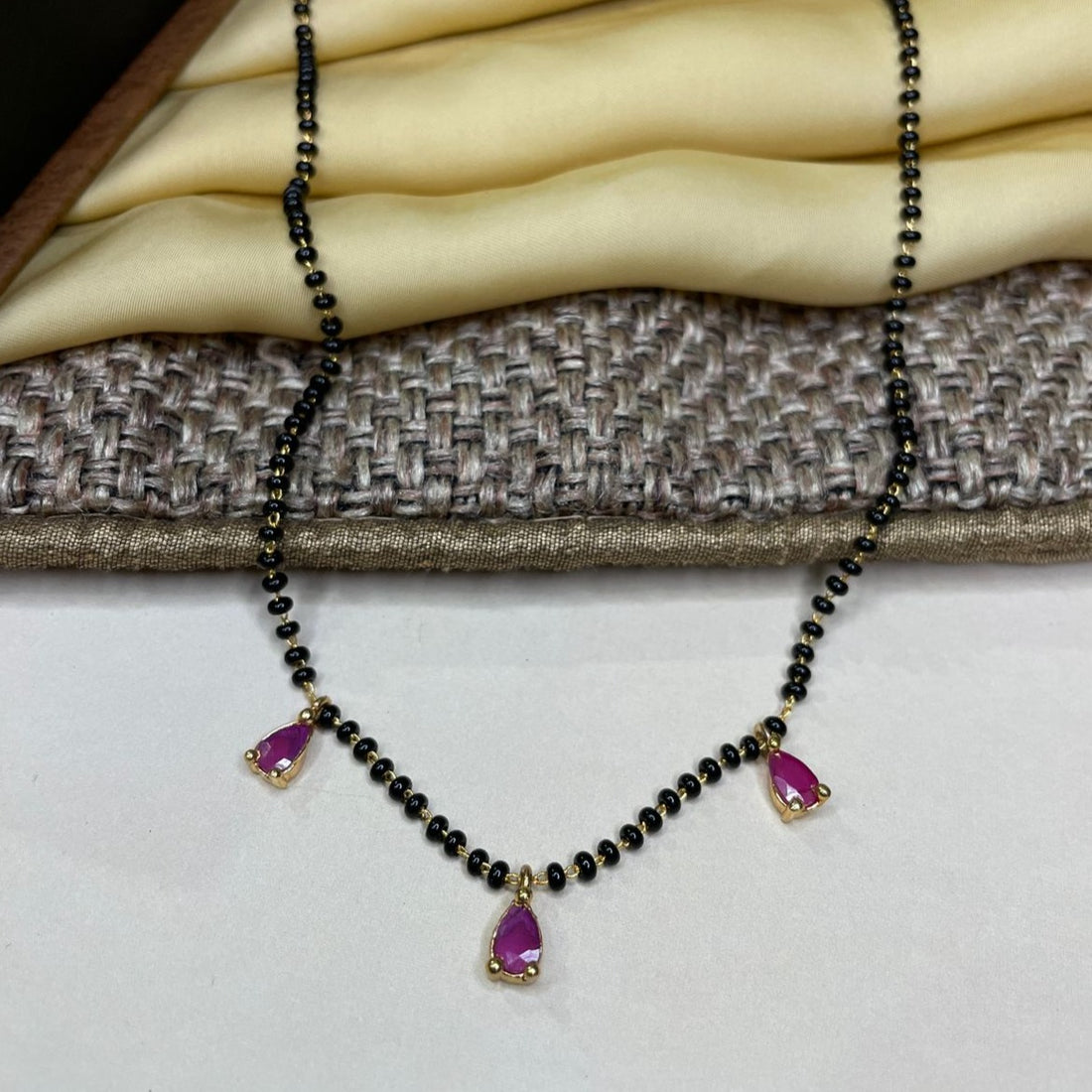 Latest Pink Drop Mangalsutra