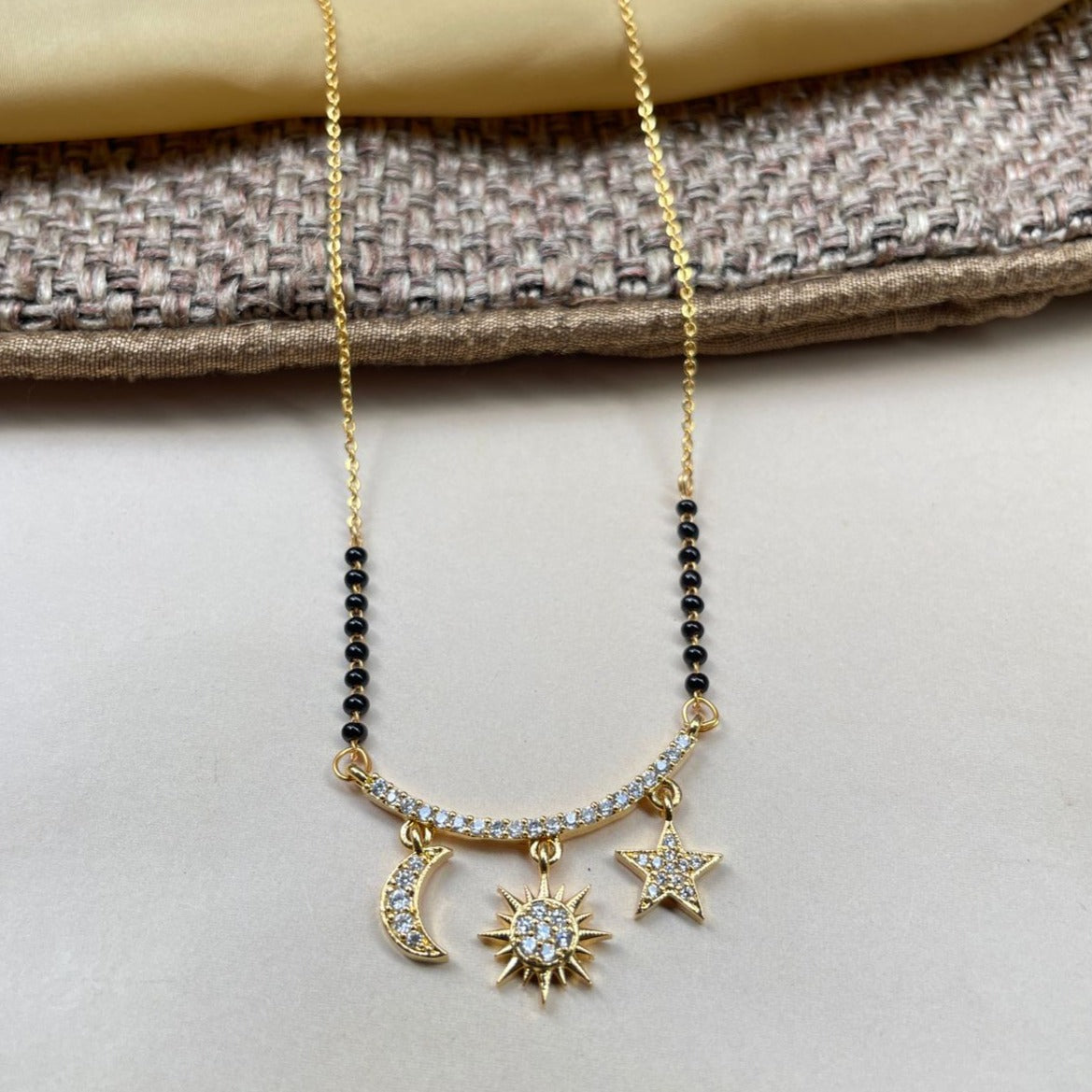 Tejasswi Prakash Inspired From Naagin-6 Gold Solaris Hanging Charm Mangalsutra - Abdesignsjewellery