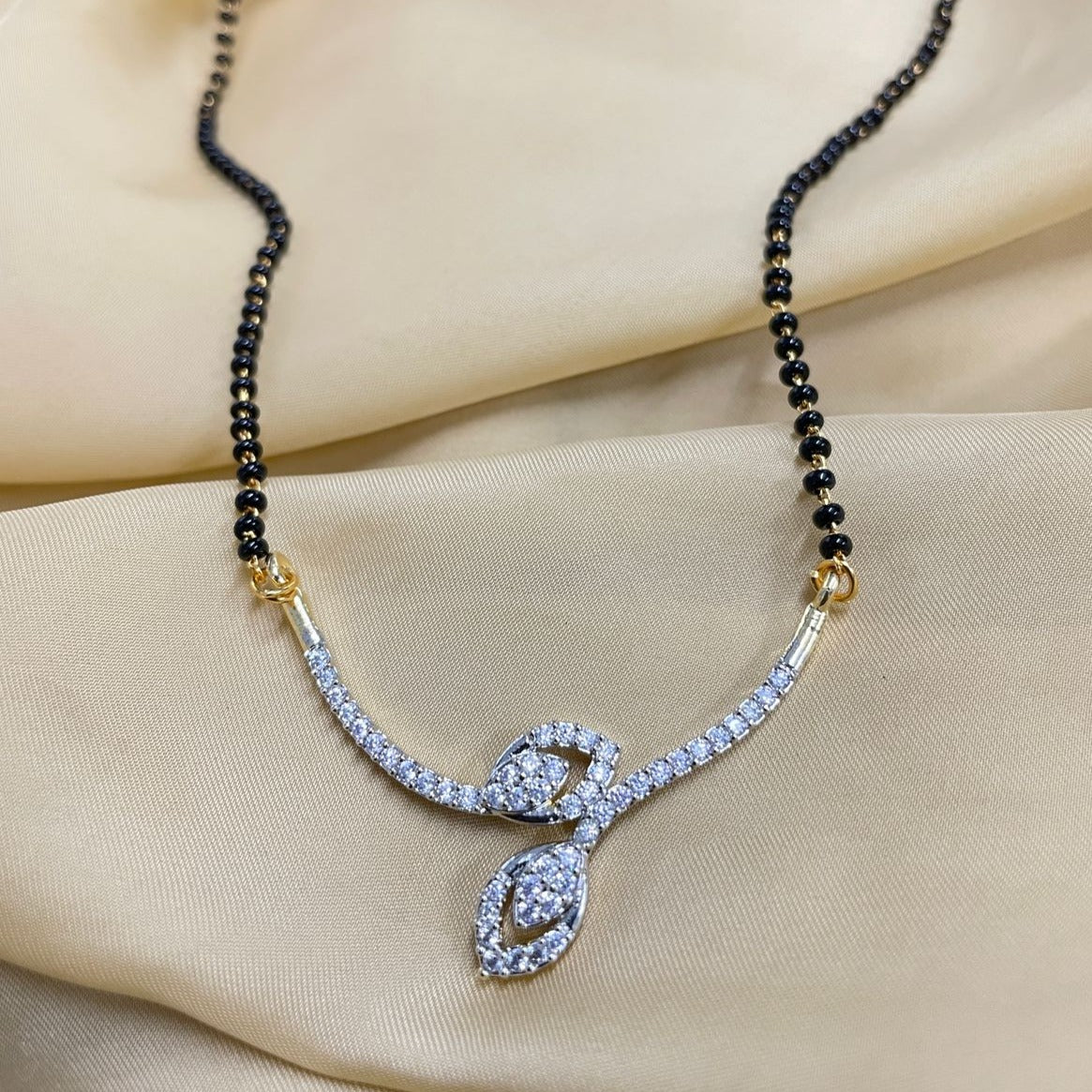 Classic Cubic Zirconia Gold Plated Mangalsutra - Abdesignsjewellery