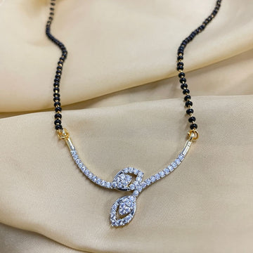 Classic Cubic Zirconia Gold Plated Mangalsutra - Abdesignsjewellery