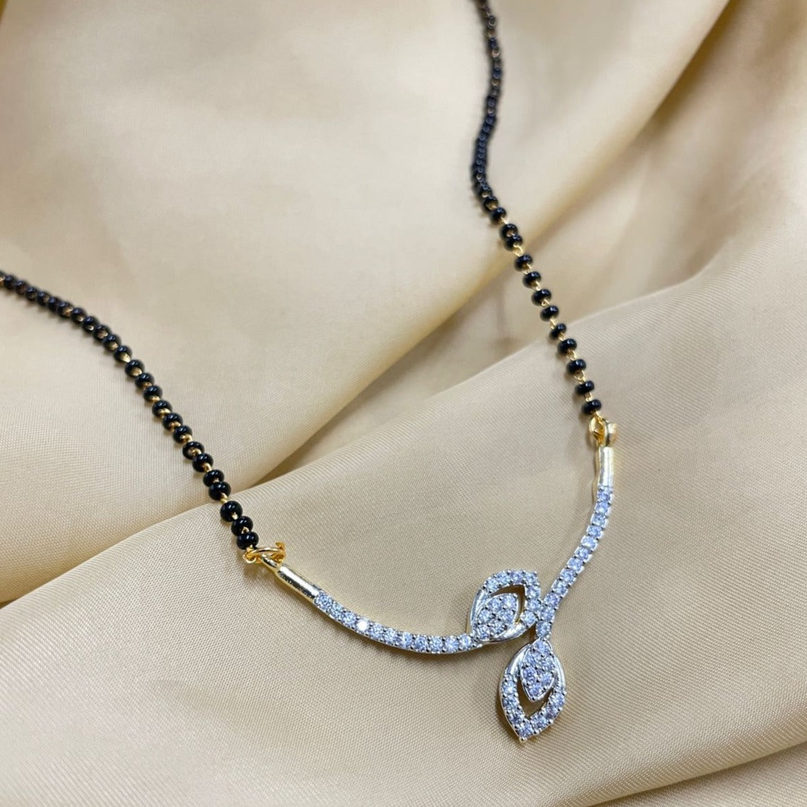 Classic Cubic Zirconia Gold Plated Mangalsutra - Abdesignsjewellery