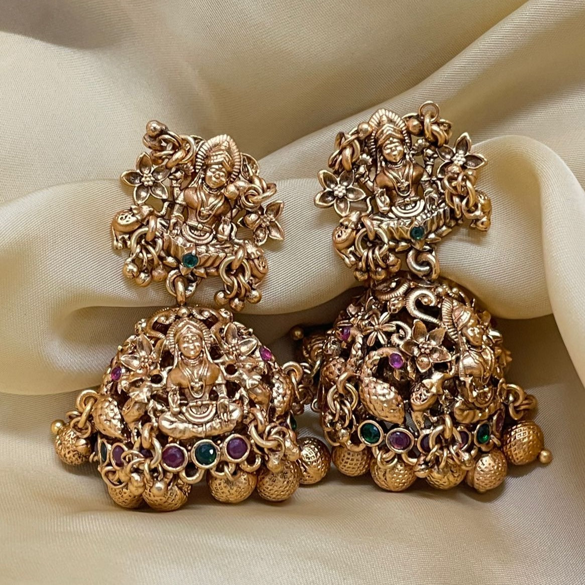 High Quality Gold Plated Lord Laxmi Earring