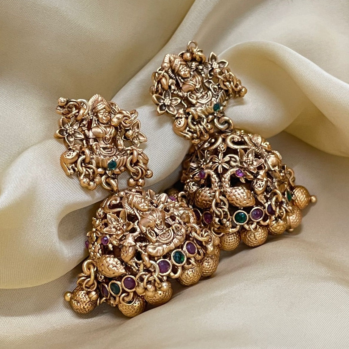 High Quality Gold Plated Lord Laxmi Earring